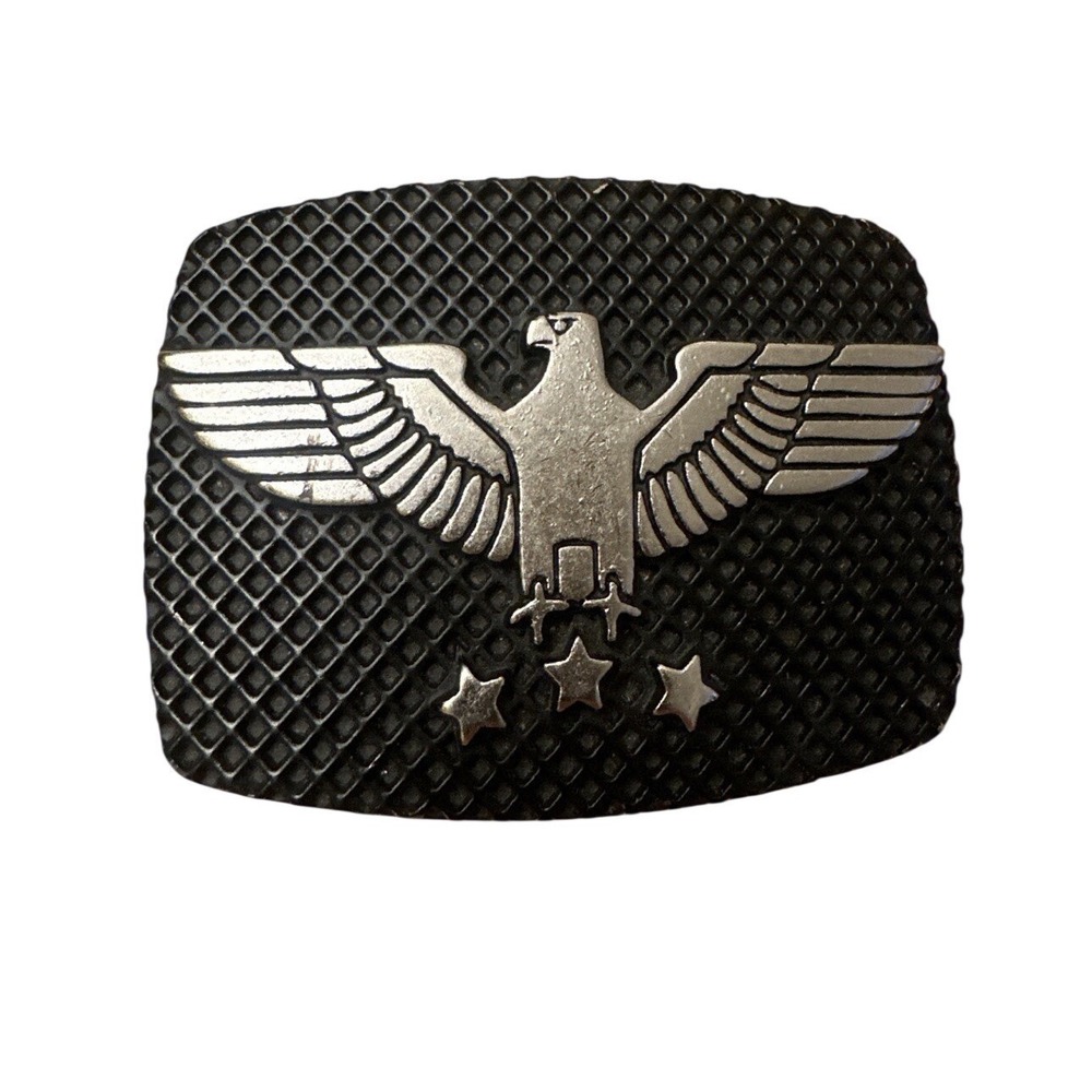 RARE Belt Buckle Eagle by Chrome Black Matte Stars American USA Patriotic